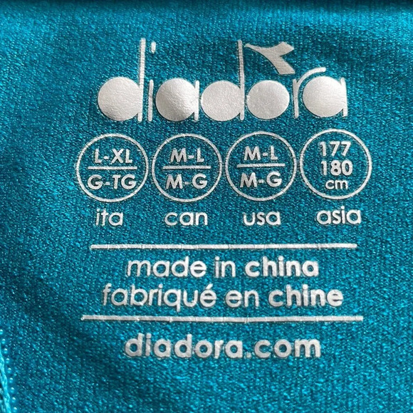 Diadora Activewear LS 1/4 Zip Polyamide Elastane Hooded Top Turquoise Sz M/L - Picture 10 of 15